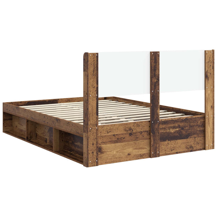Cadru de pat cu depozitare și tăblie Lemn vechi 150 x 200 cm - WALTI WALTI