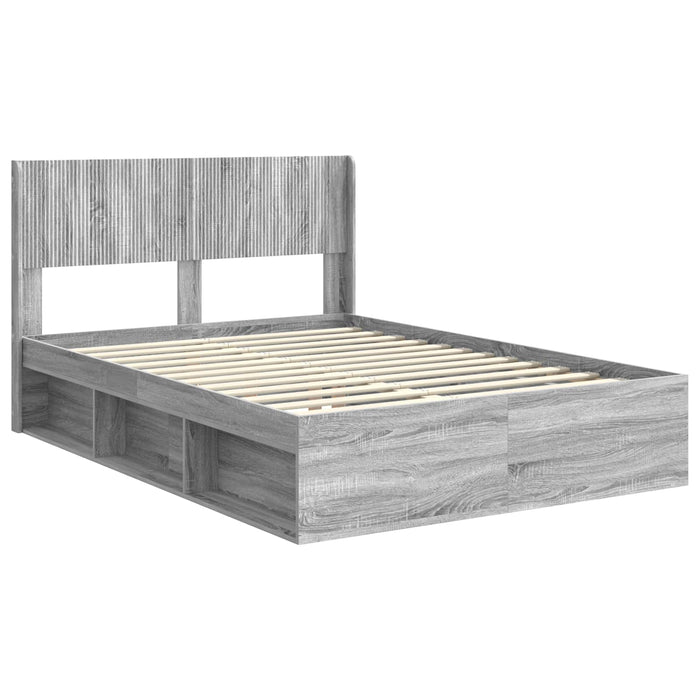 Cadru de pat cu depozitare și tăblie Sonoma gri 140 x 190 cm - WALTI WALTI