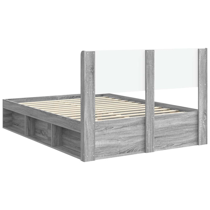 Cadru de pat cu depozitare și tăblie Sonoma gri 140 x 190 cm - WALTI WALTI