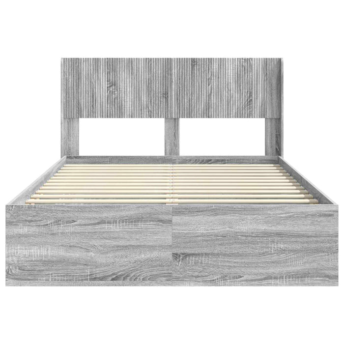 Cadru de pat cu depozitare și tăblie Sonoma gri 140 x 190 cm - WALTI WALTI