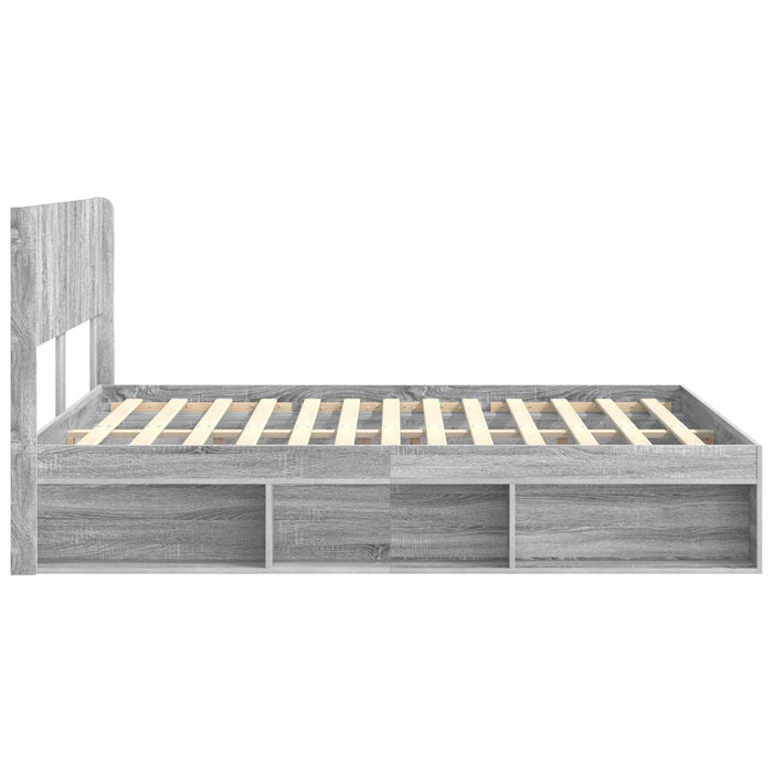 Cadru de pat cu depozitare și tăblie Sonoma gri 140 x 190 cm - WALTI WALTI