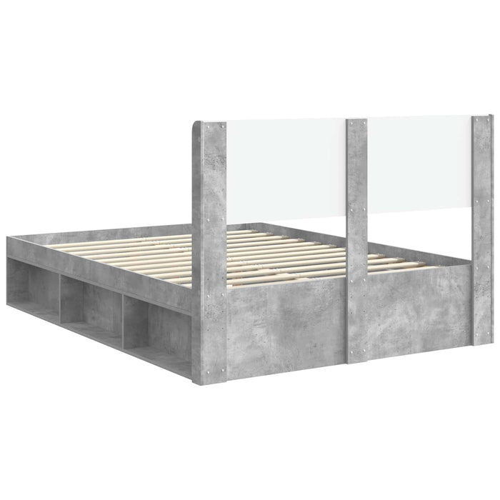 Cadru de pat cu depozitare și tăblie Gri Beton 120 x 190 cm - WALTI WALTI