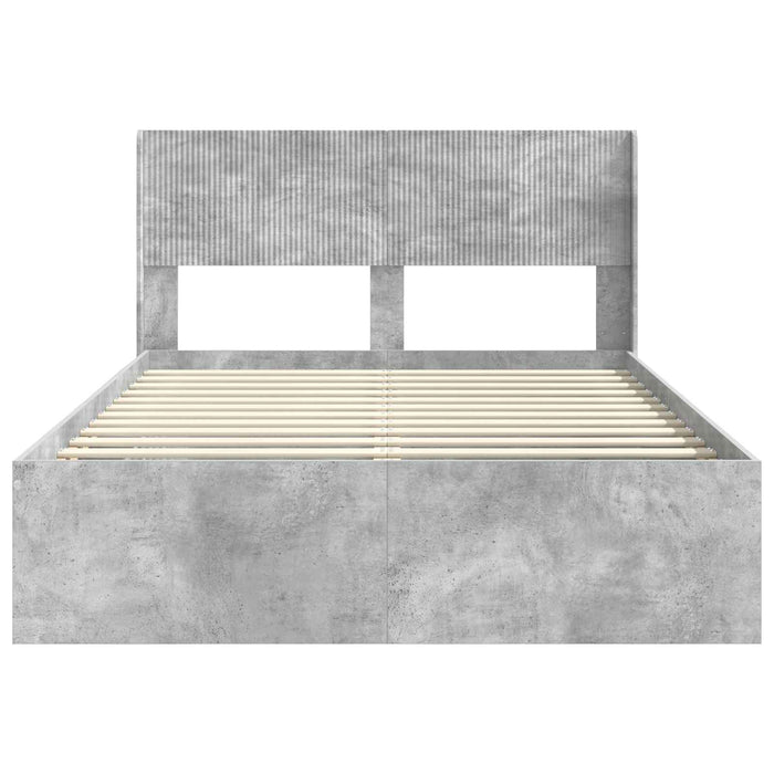 Cadru de pat cu depozitare și tăblie Gri Beton 120 x 190 cm - WALTI WALTI