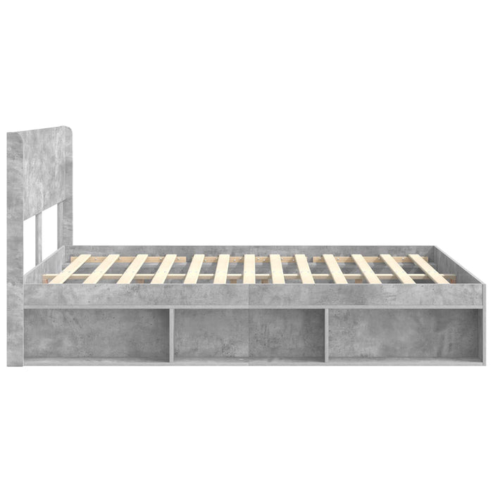 Cadru de pat cu depozitare și tăblie Gri Beton 120 x 190 cm - WALTI WALTI