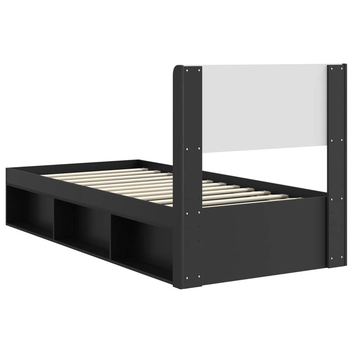 Cadru de pat cu depozitare și tăblie Negru 90 x 200 cm - WALTI WALTI