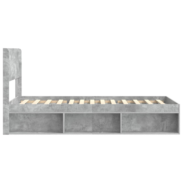 Cadru de pat cu depozitare și tăblie Gri Beton 90 x 200 cm - WALTI WALTI