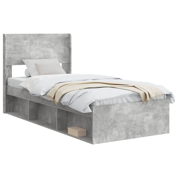 Cadru de pat cu depozitare și tăblie Gri Beton 75 x 190 cm - WALTI WALTI