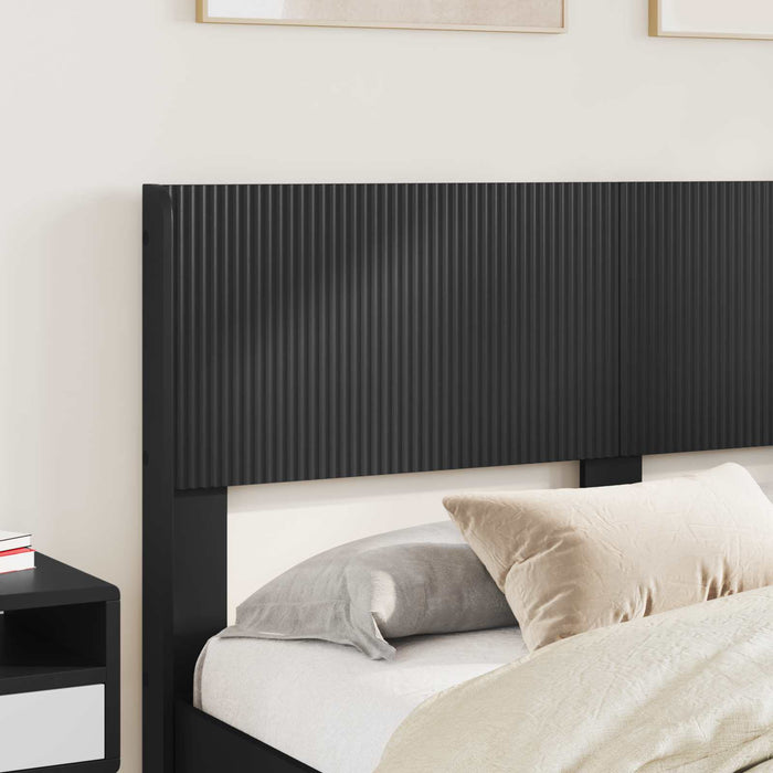Cadru de pat cu depozitare și tăblie Negru 120 x 190 cm WALTI