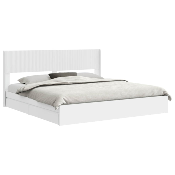 Cadru de pat cu depozitare și tăblie Alb 180 x 200 cm - WALTI WALTI