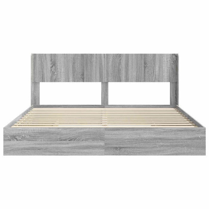 Cadru de pat cu depozitare și tăblie Sonoma gri 180 x 200 cm - WALTI WALTI