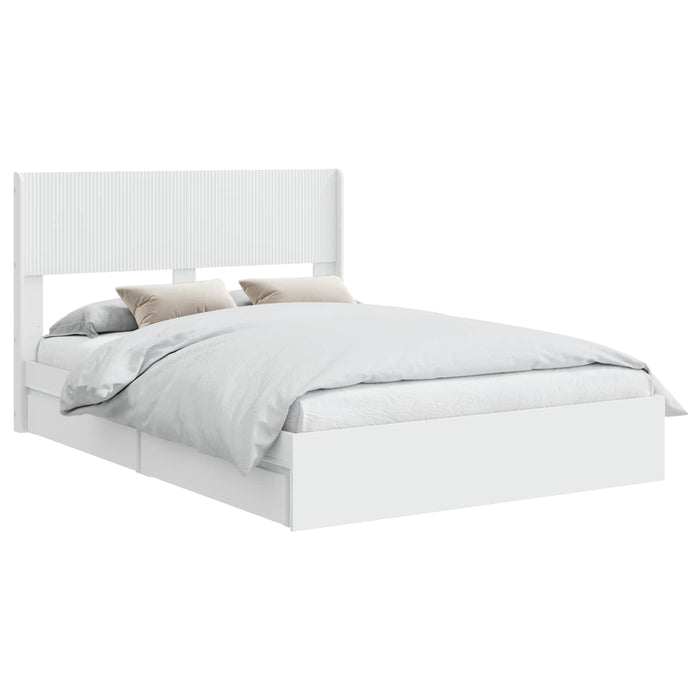 Cadru de pat cu depozitare și tăblie Alb 160 x 200 cm - WALTI WALTI