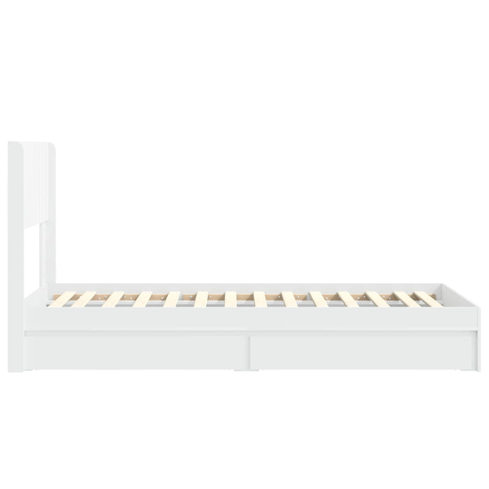 Cadru de pat cu depozitare și tăblie Alb 90 x 200 cm - WALTI WALTI