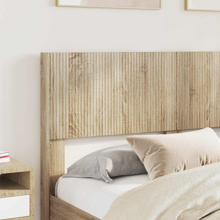 Cadru de pat cu depozitare și tăblie Stejar Sonoma WALTI