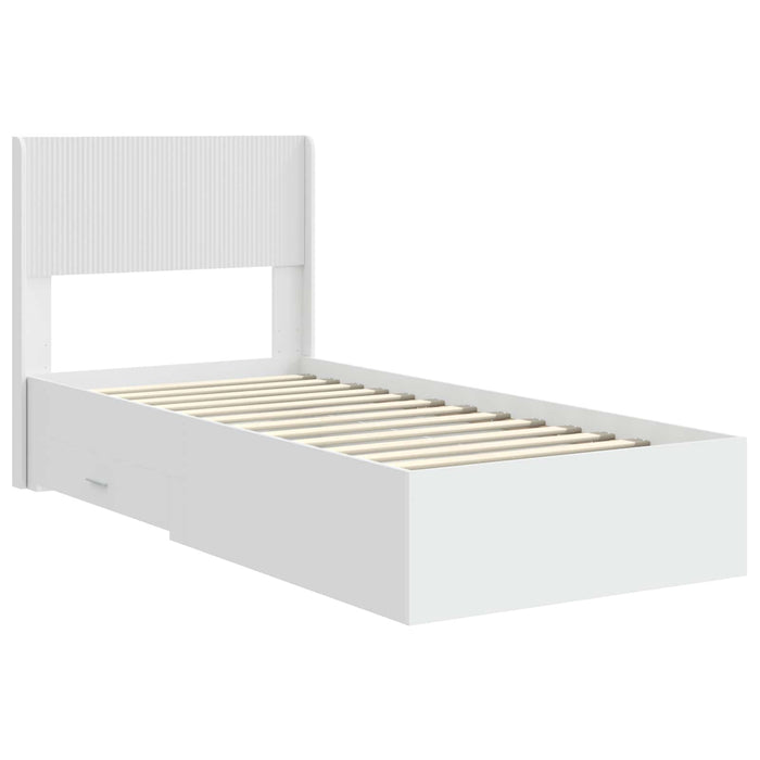 Cadru de pat cu depozitare și tăblie Alb 90 x 190 cm WALTI