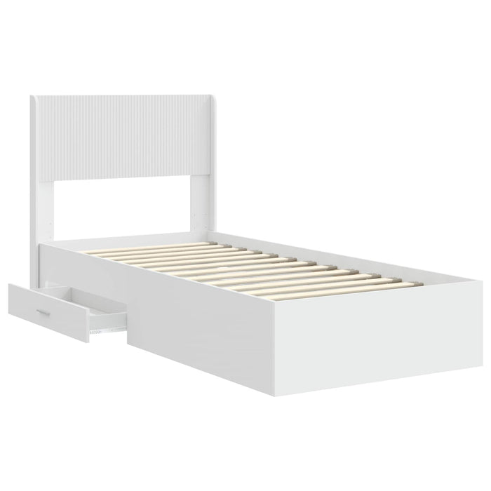 Cadru de pat cu depozitare și tăblie Alb 90 x 190 cm WALTI