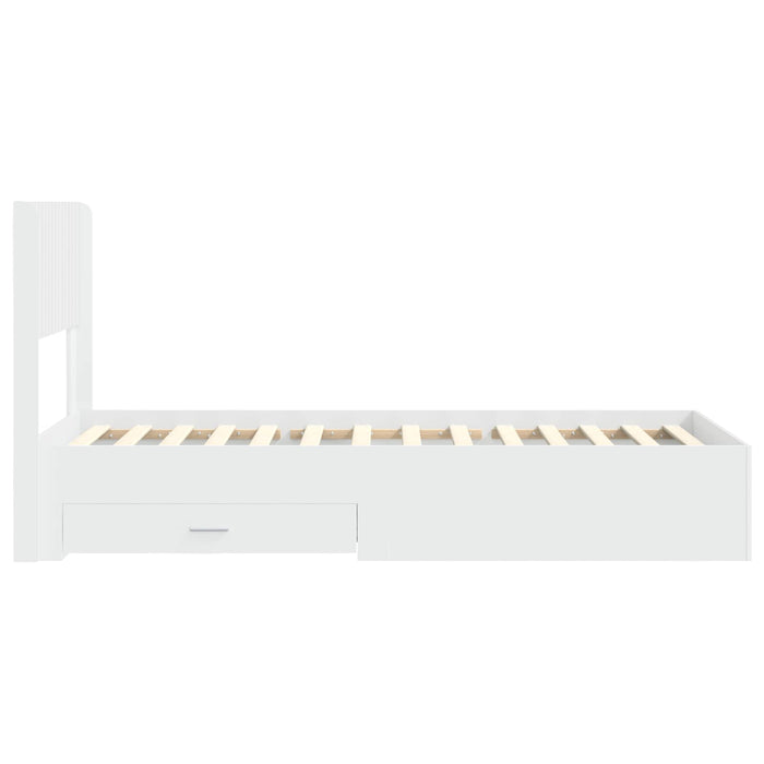 Cadru de pat cu depozitare și tăblie Alb 90 x 190 cm WALTI