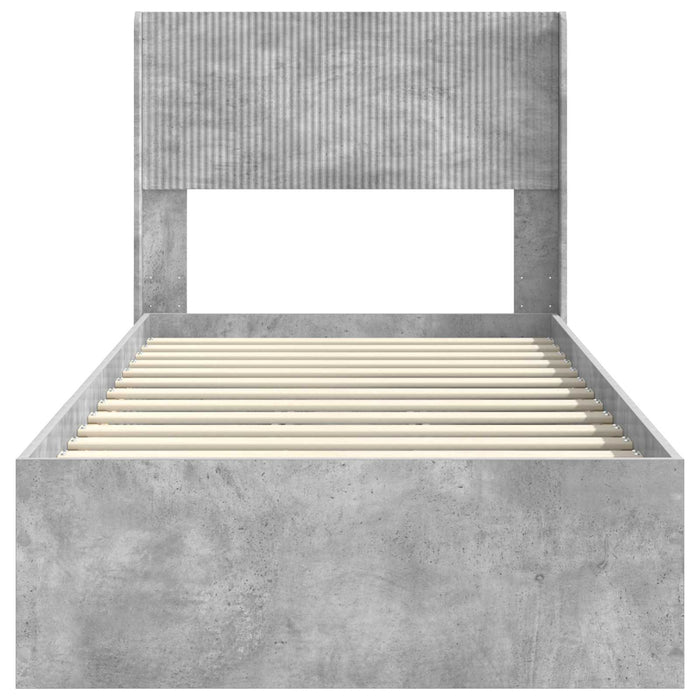 Cadru de pat cu depozitare și tăblie Gri Beton 75 x 190 cm - WALTI WALTI