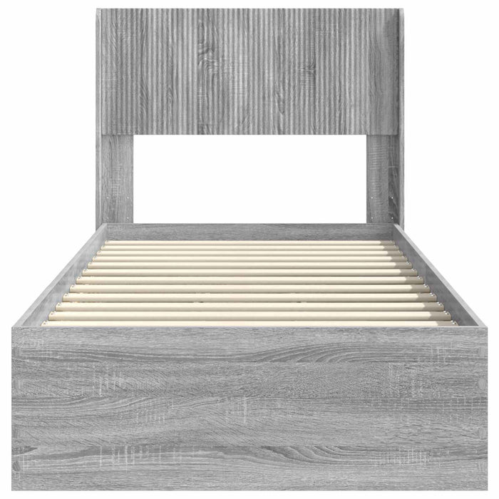 Cadru de pat cu depozitare și tăblie Sonoma gri 75 x 190 cm - WALTI WALTI