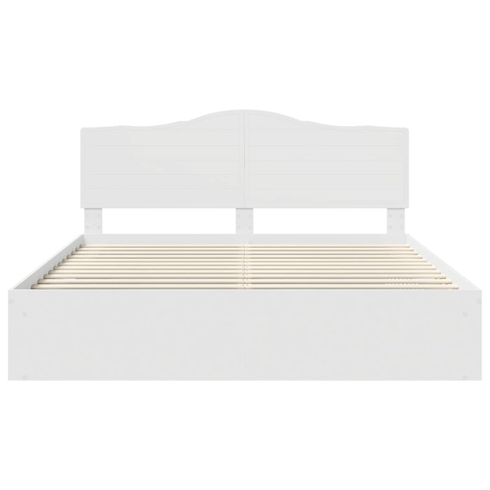 Cadru de pat cu headboard Alb 200 x 200 cm Lemn de pin masiv - WALTI WALTI