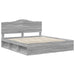 Cadru de pat Gri Sonoma 200 x 200 cm Lemn de pin masiv - WALTI WALTI