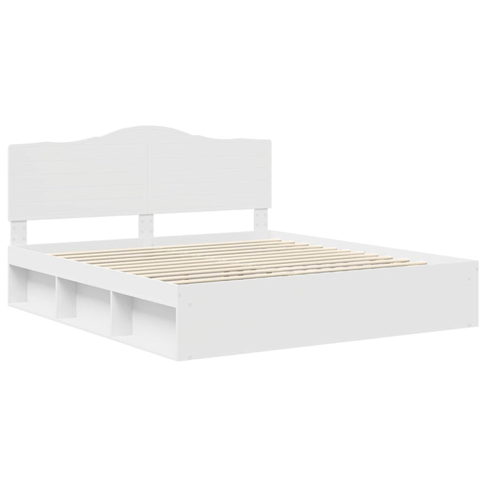 Cadru de pat cu headboard Alb 180 x 200 cm Lemn de pin masiv - WALTI WALTI
