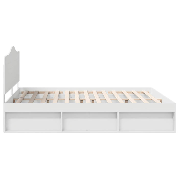 Cadru de pat cu headboard Alb 180 x 200 cm Lemn de pin masiv - WALTI WALTI