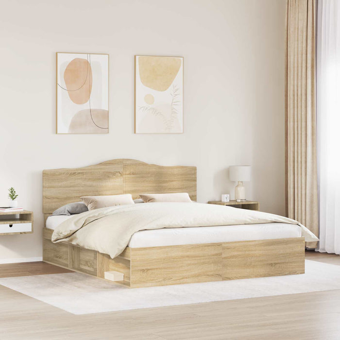 Cadru de pat cu headboard Sonoma 180 x 200 cm Lemn de pin masiv - WALTI WALTI