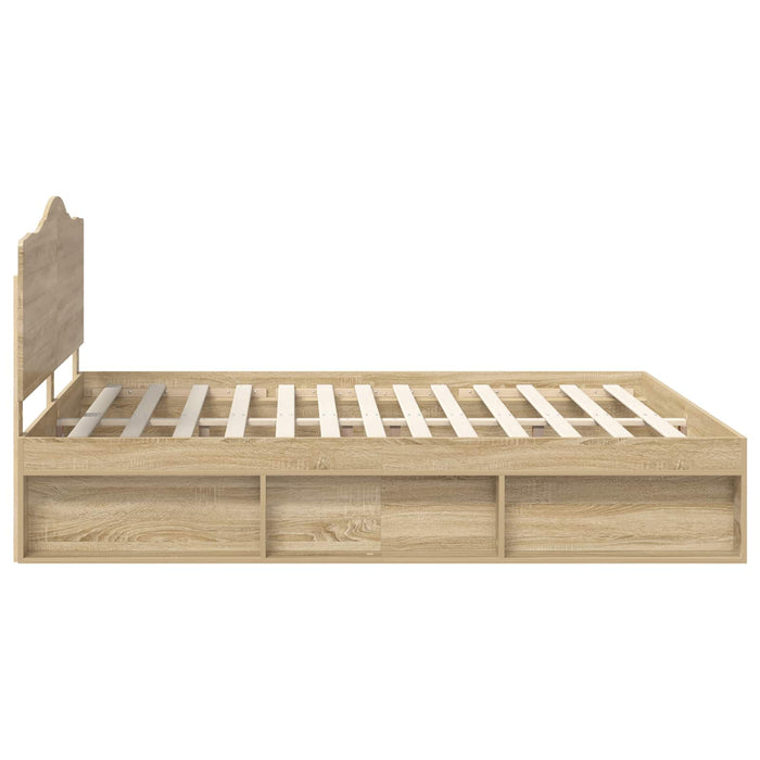 Cadru de pat cu headboard Sonoma 180 x 200 cm Lemn de pin masiv - WALTI WALTI