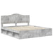 Cadru de pat cu headboard Beton 180 x 200 cm Lemn de pin masiv - WALTI WALTI