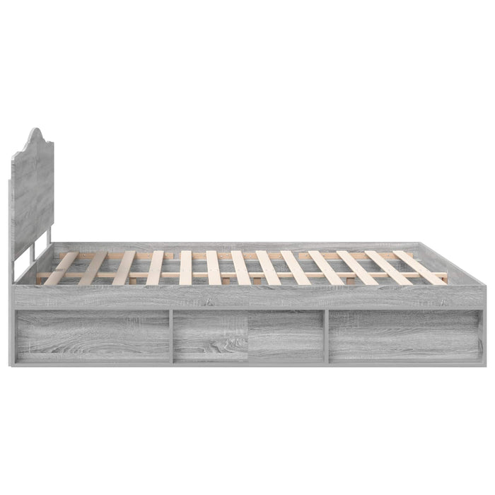 Cadru de pat Gri Sonoma 180 x 200 cm Lemn de pin masiv - WALTI WALTI