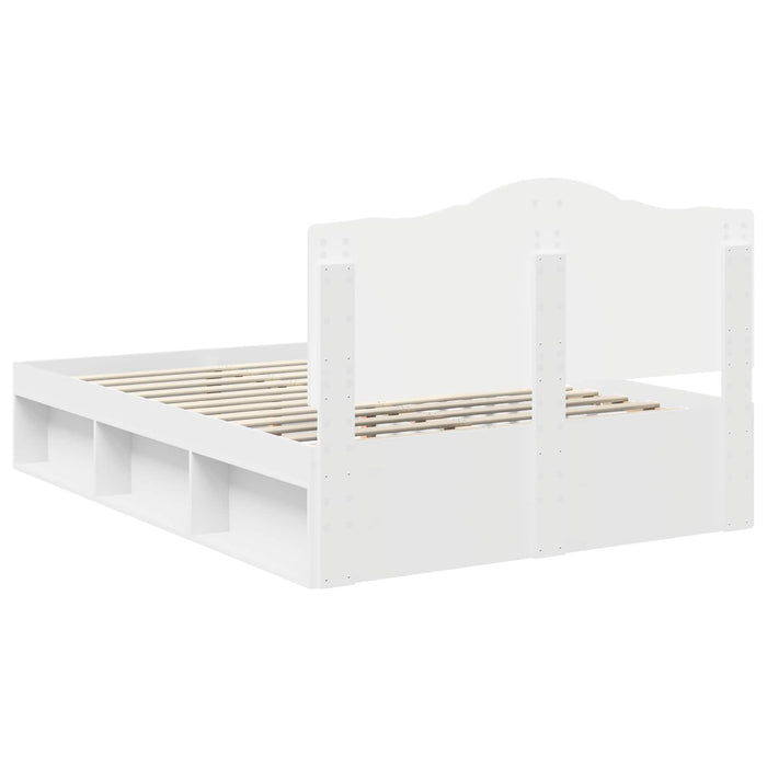 Cadru de pat cu headboard Alb 160 x 200 cm Lemn de pin masiv - WALTI WALTI