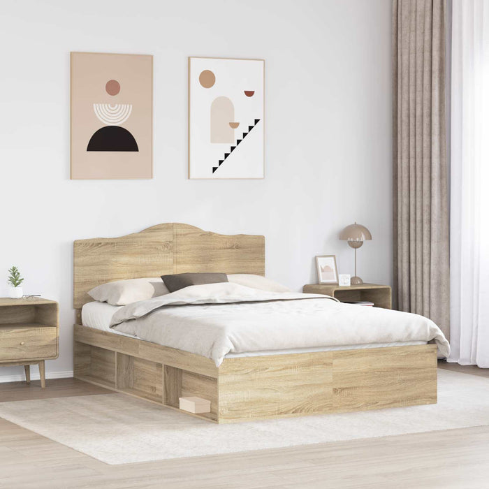 Cadru de pat cu headboard Sonoma 160 x 200 cm Lemn de pin masiv - WALTI WALTI