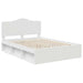 Cadru de pat cu headboard Alb 150 x 200 cm Lemn de pin masiv - WALTI WALTI