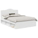 Cadru de pat cu headboard Alb 140 x 200 cm Lemn de pin masiv - WALTI WALTI