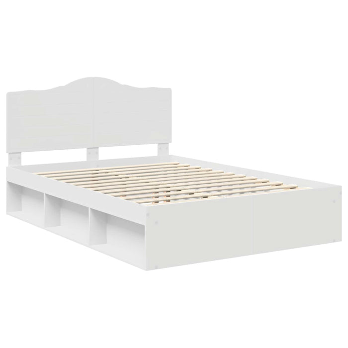 Cadru de pat cu headboard Alb 140 x 200 cm Lemn de pin masiv - WALTI WALTI
