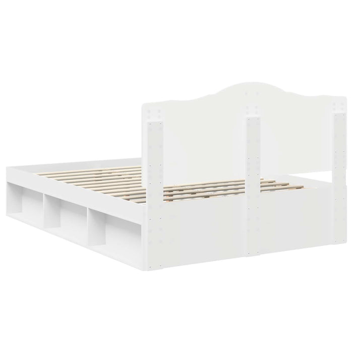 Cadru de pat cu headboard Alb 140 x 200 cm Lemn de pin masiv - WALTI WALTI
