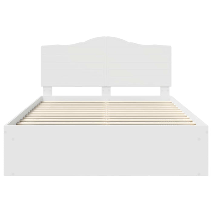 Cadru de pat cu headboard Alb 140 x 200 cm Lemn de pin masiv - WALTI WALTI