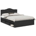 Cadru de pat cu headboard Negru 140 x 200 cm Lemn de pin masiv - WALTI WALTI