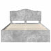 Cadru de pat cu headboard Beton 140 x 200 cm Lemn de pin masiv - WALTI WALTI