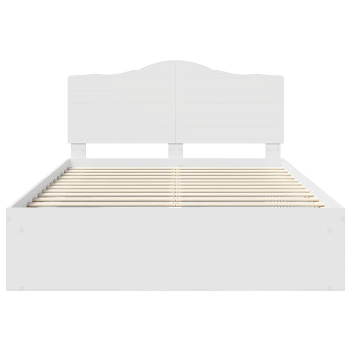Cadru de pat cu headboard Alb 140 x 190 cm Lemn de pin masiv - WALTI WALTI