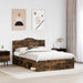 Cadru de pat Stejar fumuriu 140 x 190 cm Lemn de pin masiv - WALTI WALTI