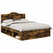 Cadru de pat Stejar fumuriu 140 x 190 cm Lemn de pin masiv - WALTI WALTI