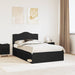 Cadru de pat cu headboard Negru 135 x 190 cm Lemn de pin masiv - WALTI WALTI