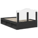 Cadru de pat cu headboard Negru 135 x 190 cm Lemn de pin masiv - WALTI WALTI