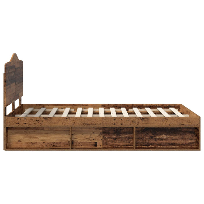 Cadru de pat Lemn vechi 135 x 190 cm Lemn de pin masiv - WALTI WALTI