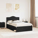 Cadru de pat cu headboard Negru 120 x 200 cm Lemn de pin masiv - WALTI WALTI