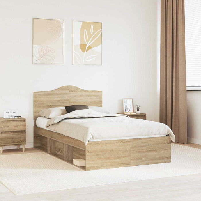 Cadru de pat cu headboard Sonoma 120 x 200 cm Lemn de pin masiv - WALTI WALTI