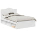 Cadru de pat cu headboard Alb 120 x 190 cm Lemn de pin masiv - WALTI WALTI
