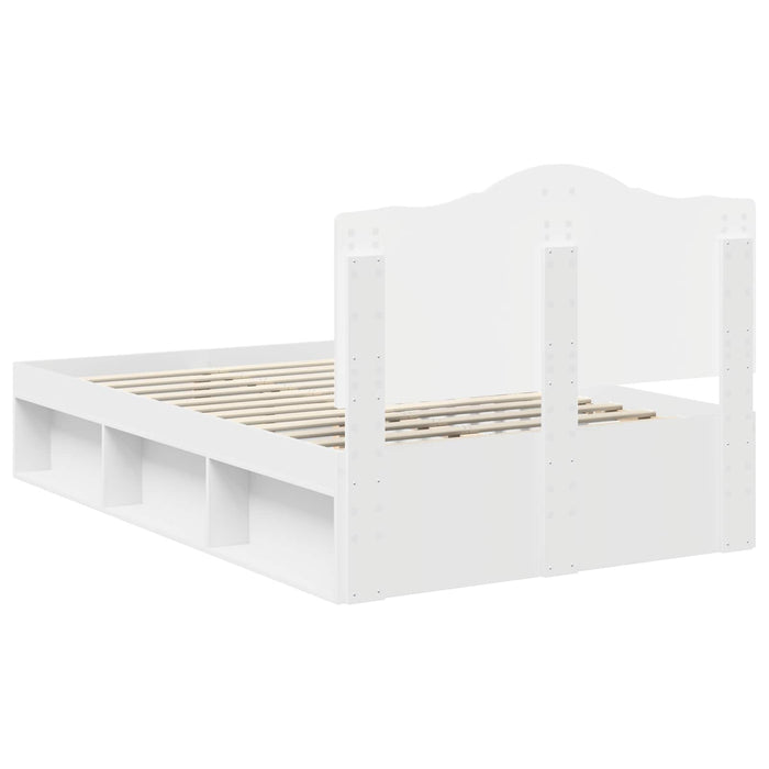 Cadru de pat cu headboard Alb 120 x 190 cm Lemn de pin masiv - WALTI WALTI