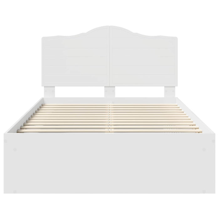 Cadru de pat cu headboard Alb 120 x 190 cm Lemn de pin masiv - WALTI WALTI